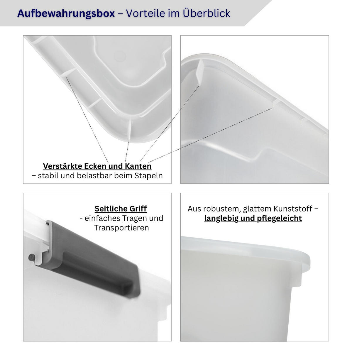 AUFBEWAHRUNGSBOX mit Deckel 30L im 6er Set Klein transparent stapelbar - Transparent, Kunststoff (46/26/33cm) - PROREGAL