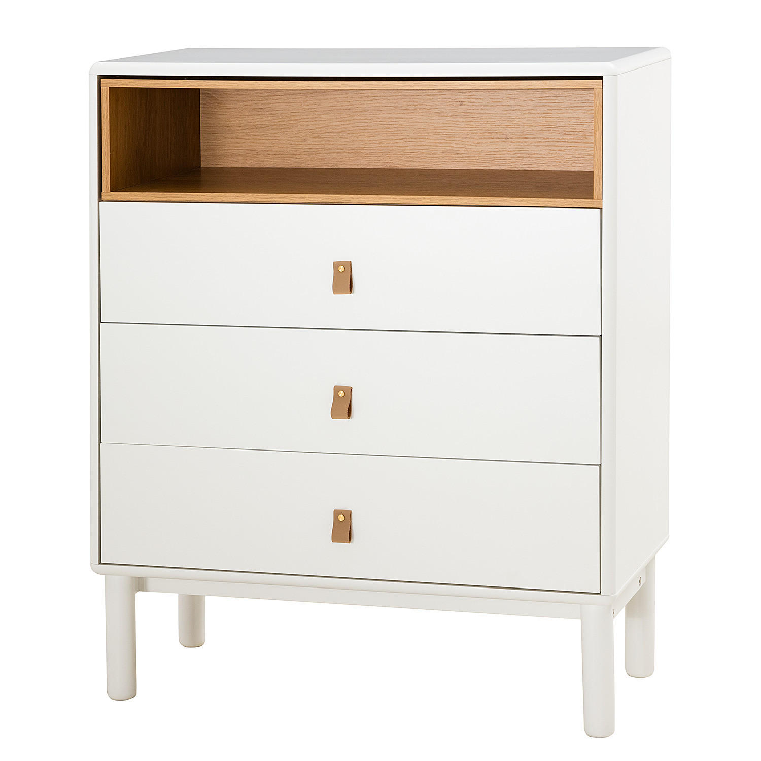 KOMMODE - Breite 80 cm - Braun/Weiß, Holz/Holzwerkstoff (80/100/40cm) - home24