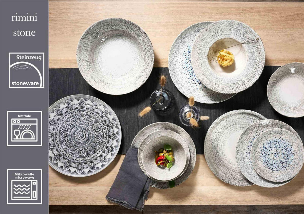 GOURMETTELLER Rimini grau ø 28 cm 6er Set - Grau, Keramik (28cm) - Ritzenhoff Breker