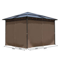 SEITENWAND Set Hardtop Pavillon 3x3m - Braun, Textil (260/205/260cm) - QUICK STAR