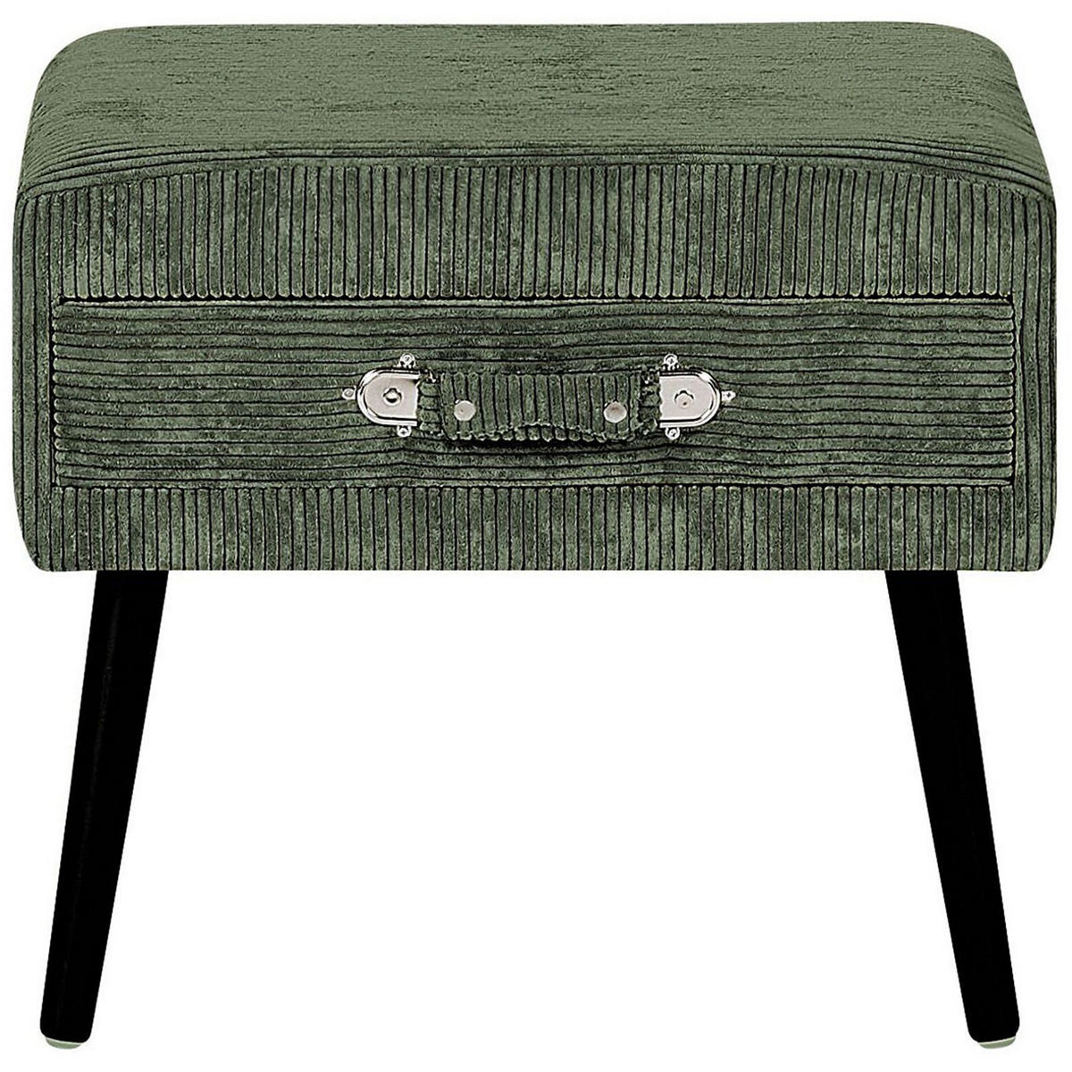 ÉJJELISZEKRÉNY zöld Kordbársony Bőrönd dizájn Eurostar - fekete/zöld, textil (50/46/35cm) - Beliani