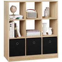 BÜCHERREGAL mit 9 Fächern, 80x86.5x30 cm, Helle Eiche - Eichefarben, Holzwerkstoff/Textil (80/86.5/30cm) - Woltu