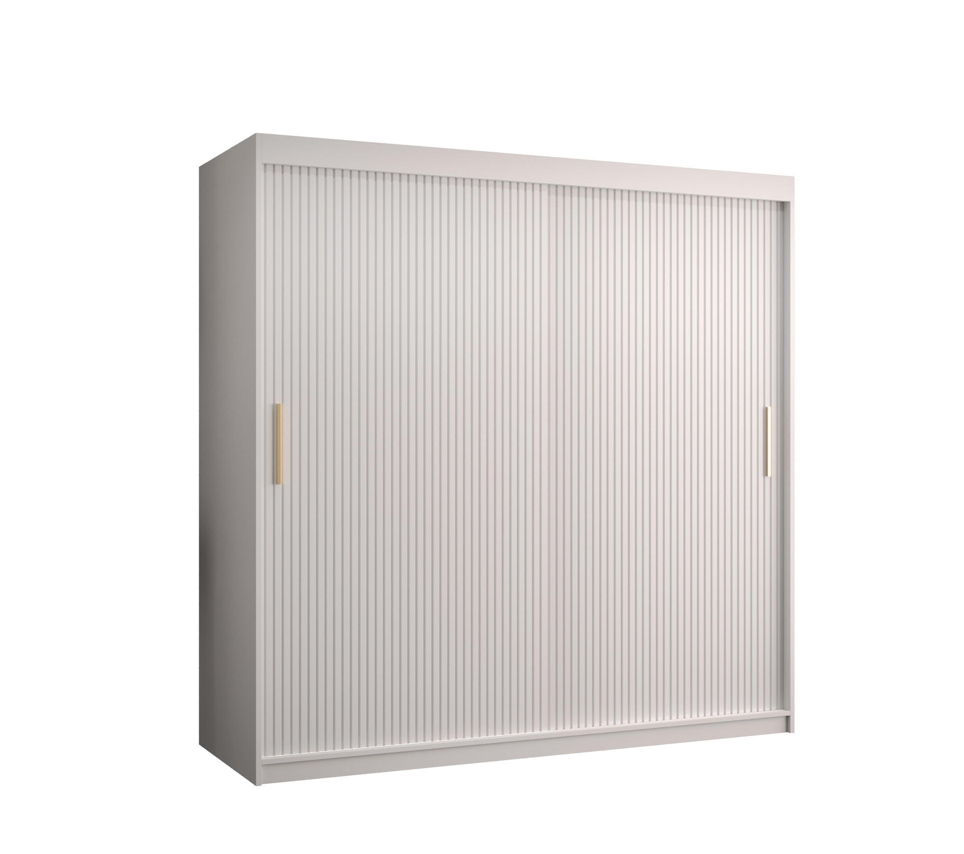 SCHWEBETÜRENSCHRANK 200/180/62 2-türig - Goldfarben/Weiß, Holz/Kunststoff (180/200/62cm) - MÖBEL KRYSPOL