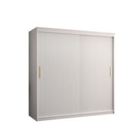 SCHWEBETÜRENSCHRANK 200/180/62 2-türig - Goldfarben/Weiß, Holz/Kunststoff (180/200/62cm) - MÖBEL KRYSPOL