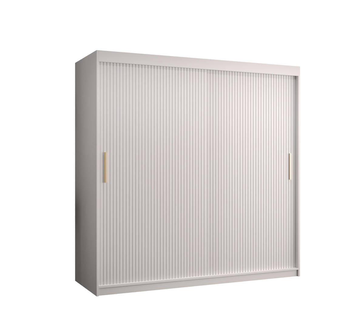 SCHWEBETÜRENSCHRANK 200/180/62 2-türig - Goldfarben/Weiß, Holz/Kunststoff (180/200/62cm) - MÖBEL KRYSPOL