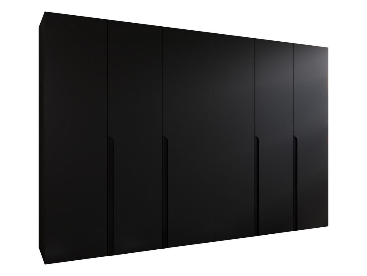 DREHTÜRENSCHRANK Mila I 300 - Schwarz, Holzwerkstoff/Kunststoff (300/202/52cm) - MIRJAN24
