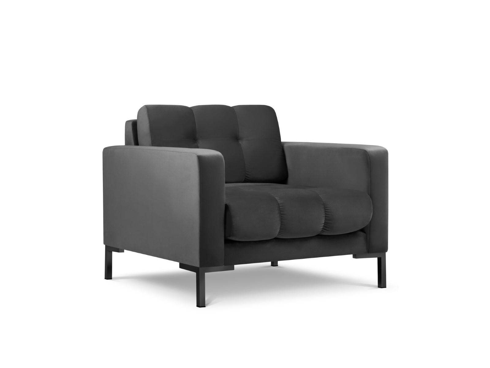 SESSEL Mamaia aus Samt dunkelgrau - Dunkelgrau, Textil (92/75/87cm) - Micadoni