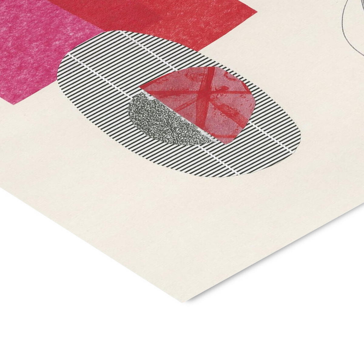 POSTER mit Rahmen Wild Apple - Copy of Geometric Collage - Eichefarben/Multicolor, Holz/Papier (70/100cm) - Poster&Frame