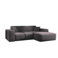ECKSOFA L-Form Wohnzimmer SIENA Stoff Poso Dunkelgrau Rechts - Dunkelgrau, Holz/Textil (266/165cm) - Kaiser Möbel