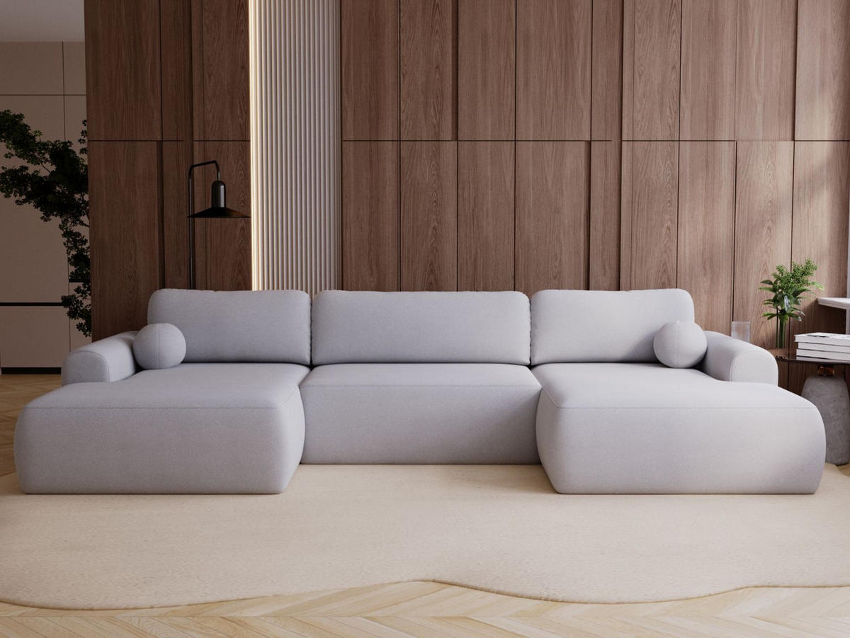 ECKSOFA U Savana Grau - Grau, Holz/Textil (344/177cm) - Graingold