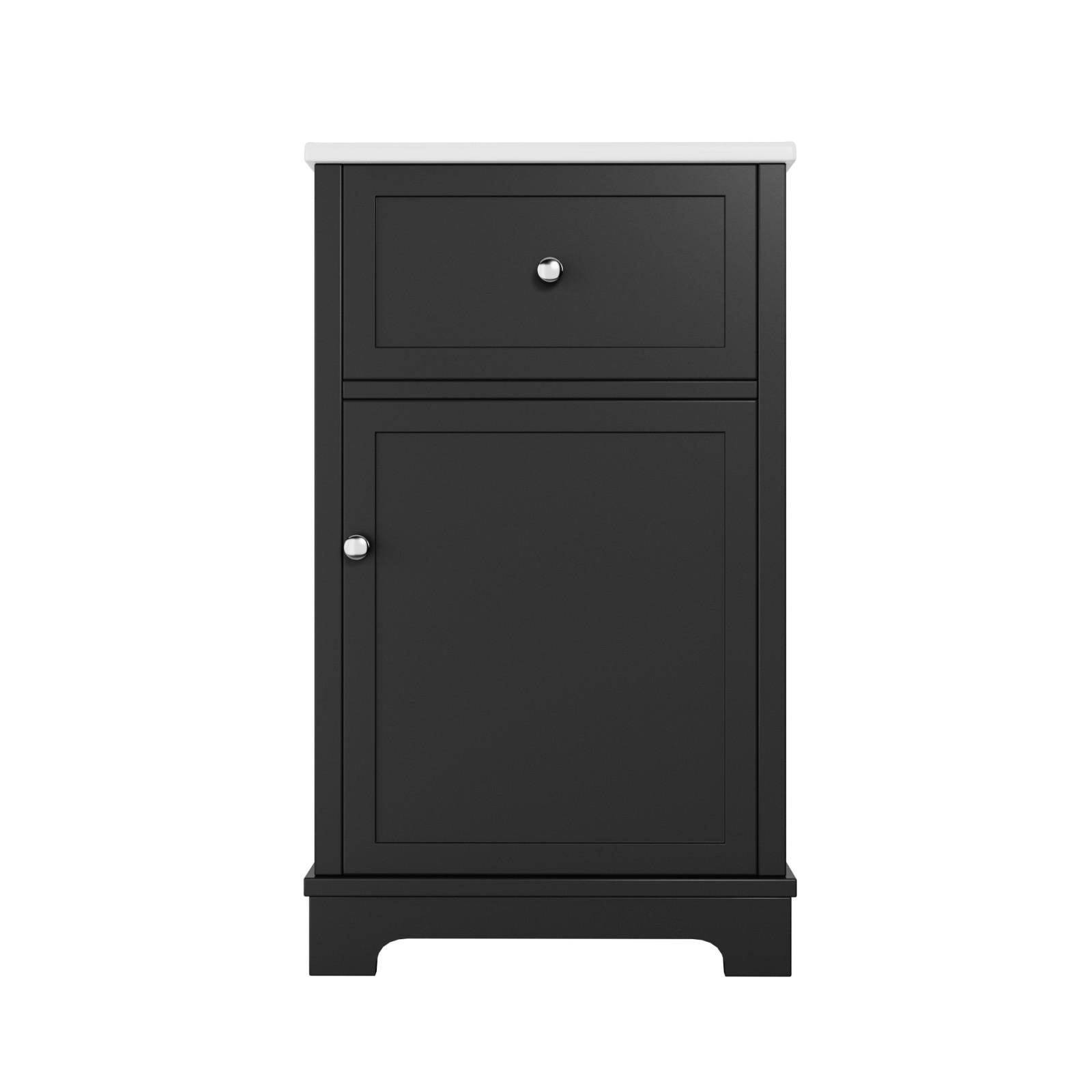 WASCHTISCH 51x46 cm Schwarz mit Keramikbecken Stauraum - Schwarz, Holz/Metall (51/87/46cm) - PARAFTA HOME
