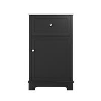 WASCHTISCH 51x46 cm Schwarz mit Keramikbecken Stauraum - Schwarz, Holz/Metall (51/87/46cm) - PARAFTA HOME