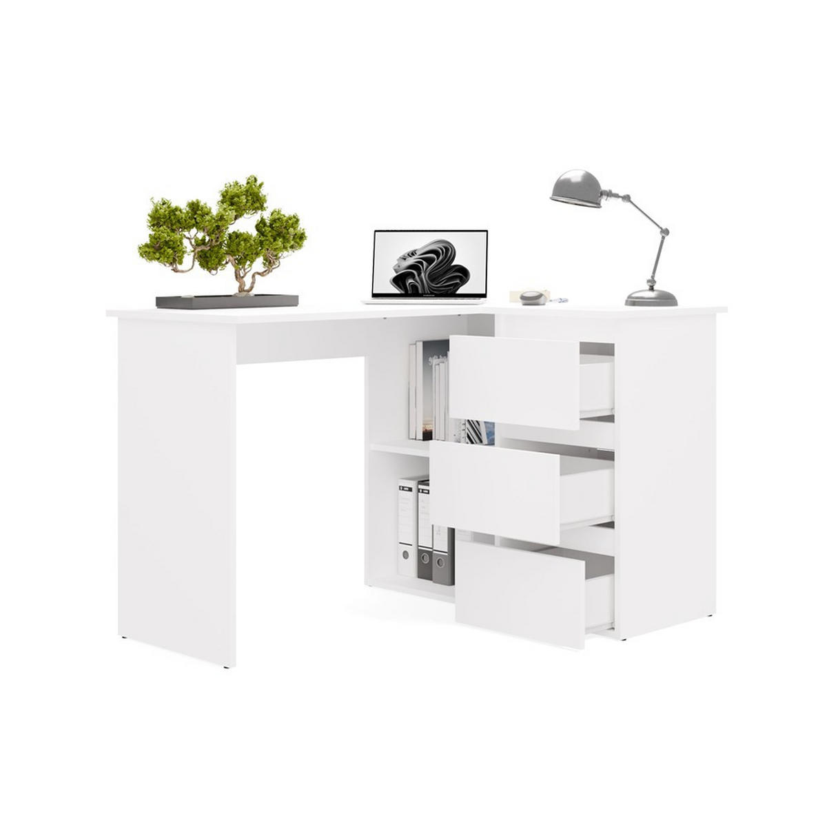 SCHREIBTISCH Weiß 120/75/49 - Weiß, Holzwerkstoff (90/50/75cm) - RAUMHIRSCH FURNITURE