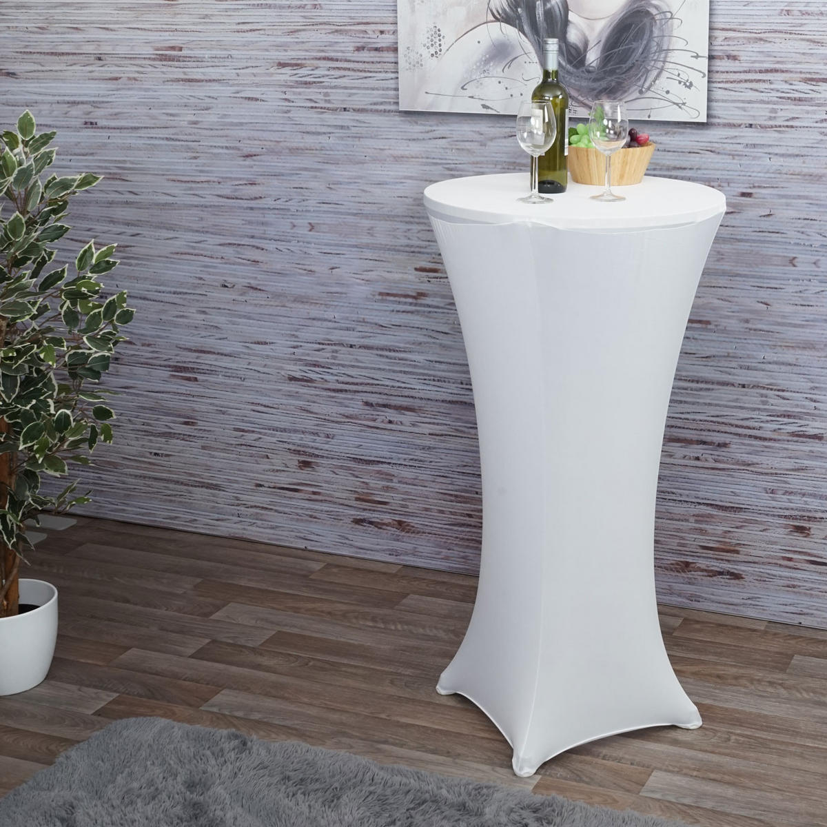 STEHTISCHHUSSE Weiß - Weiß, Textil (60/60cm) - MCW