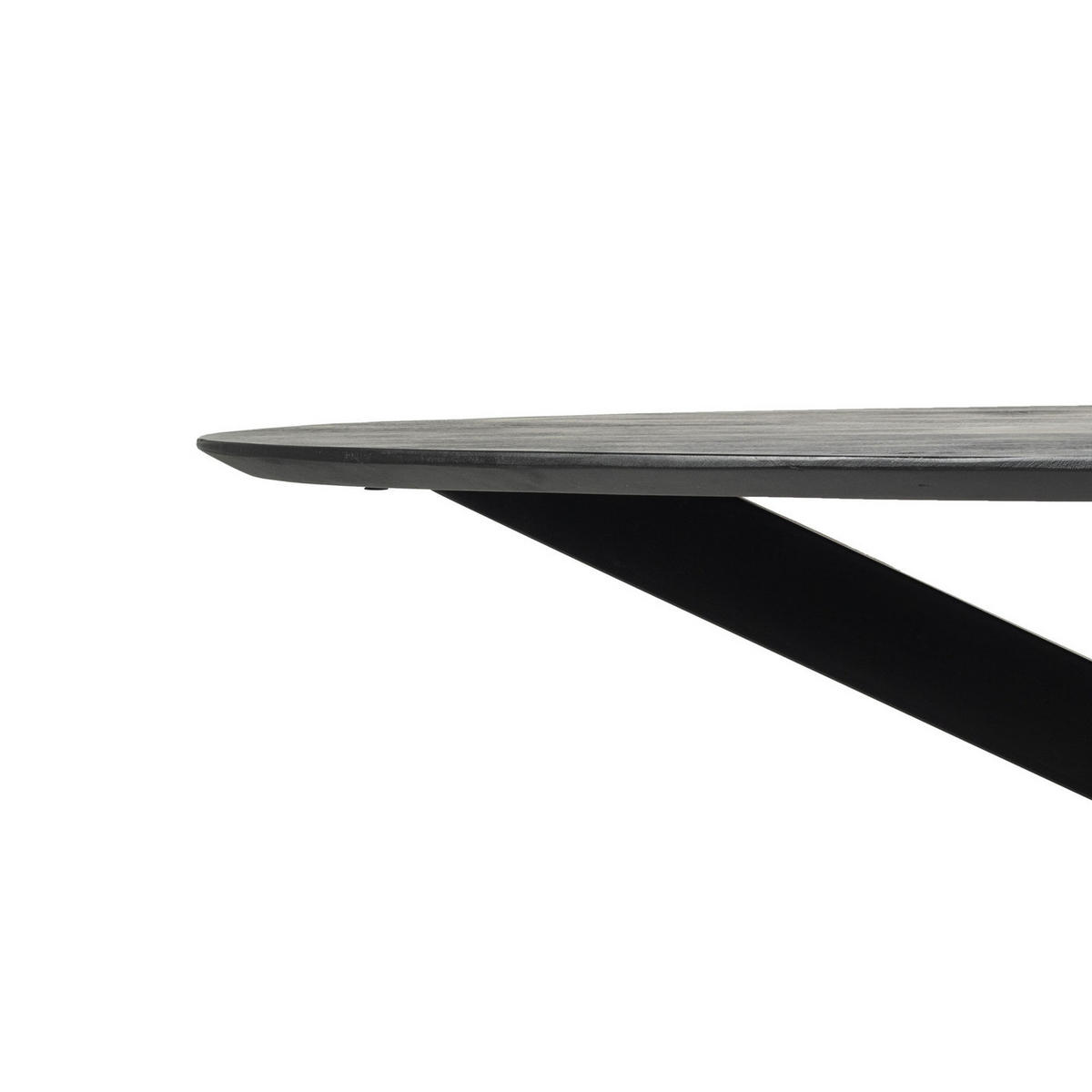 ESSTISCH oval mit X-Fuß 200cm, schwarz - Schwarz, Holz (200/100/76cm) - Giga Meubel
