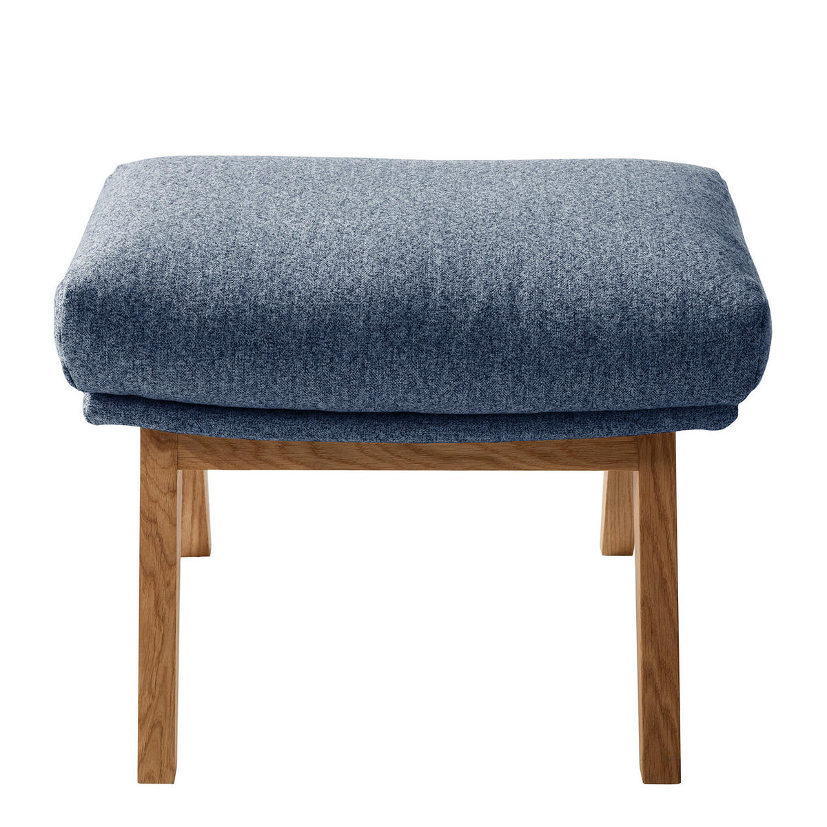 POLSTERHOCKER - Blau/Eichefarben, Eichenholz/Textil (54/41/41cm) - home24