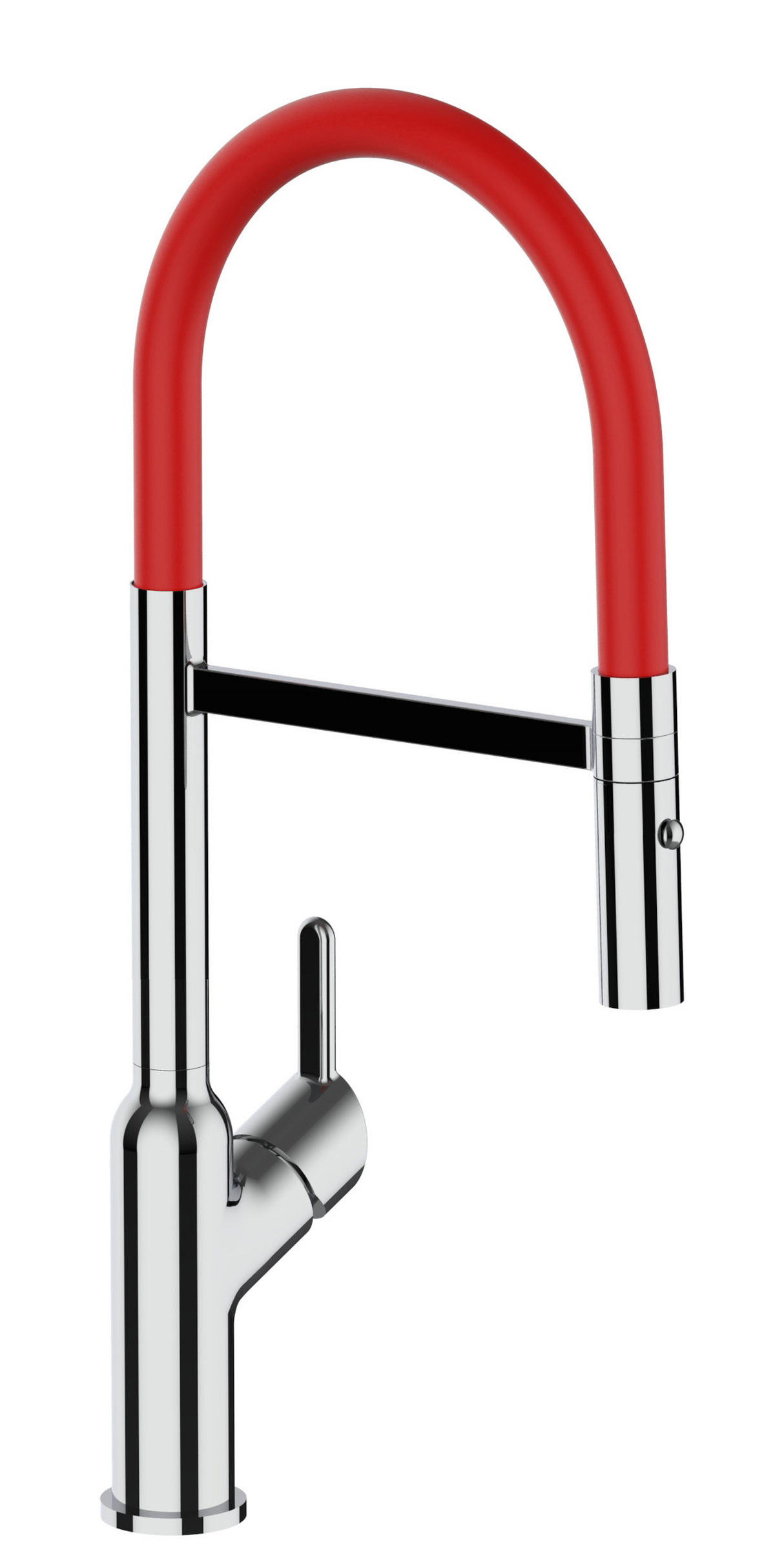 KÜCHENARMATUR, Verchromt und Rot, 2-Strahl-Brause - Chromfarben, Metall (23/46.5/23cm) - VIZIO