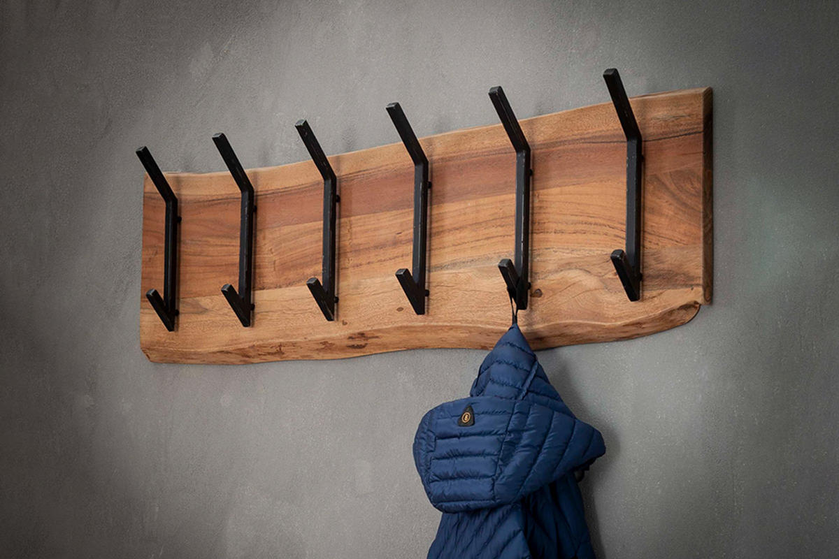 GARDEROBE NEREA Braun Akazie - Braun, Metall (100/30/12cm) - KAWOLA