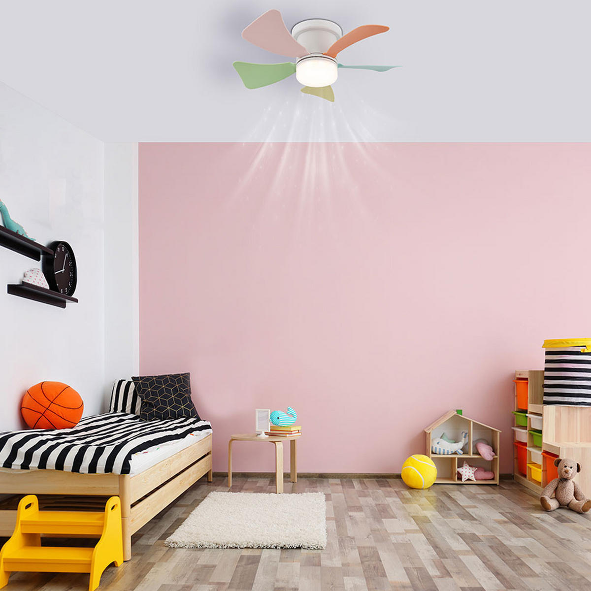 LED DECKENLEUCHTE HINES Bunt Kunststoff - Multicolor, Metall (40.6/40.6/12.6cm) - Globo Lighting