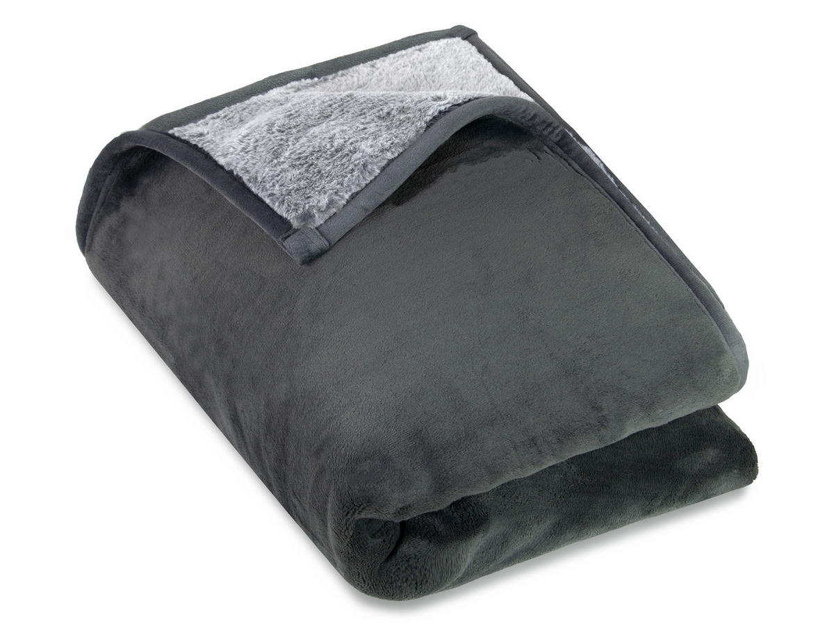 KUSCHELDECKE, 100% Polyester - Grau, Textil (150/200cm) - Zollner