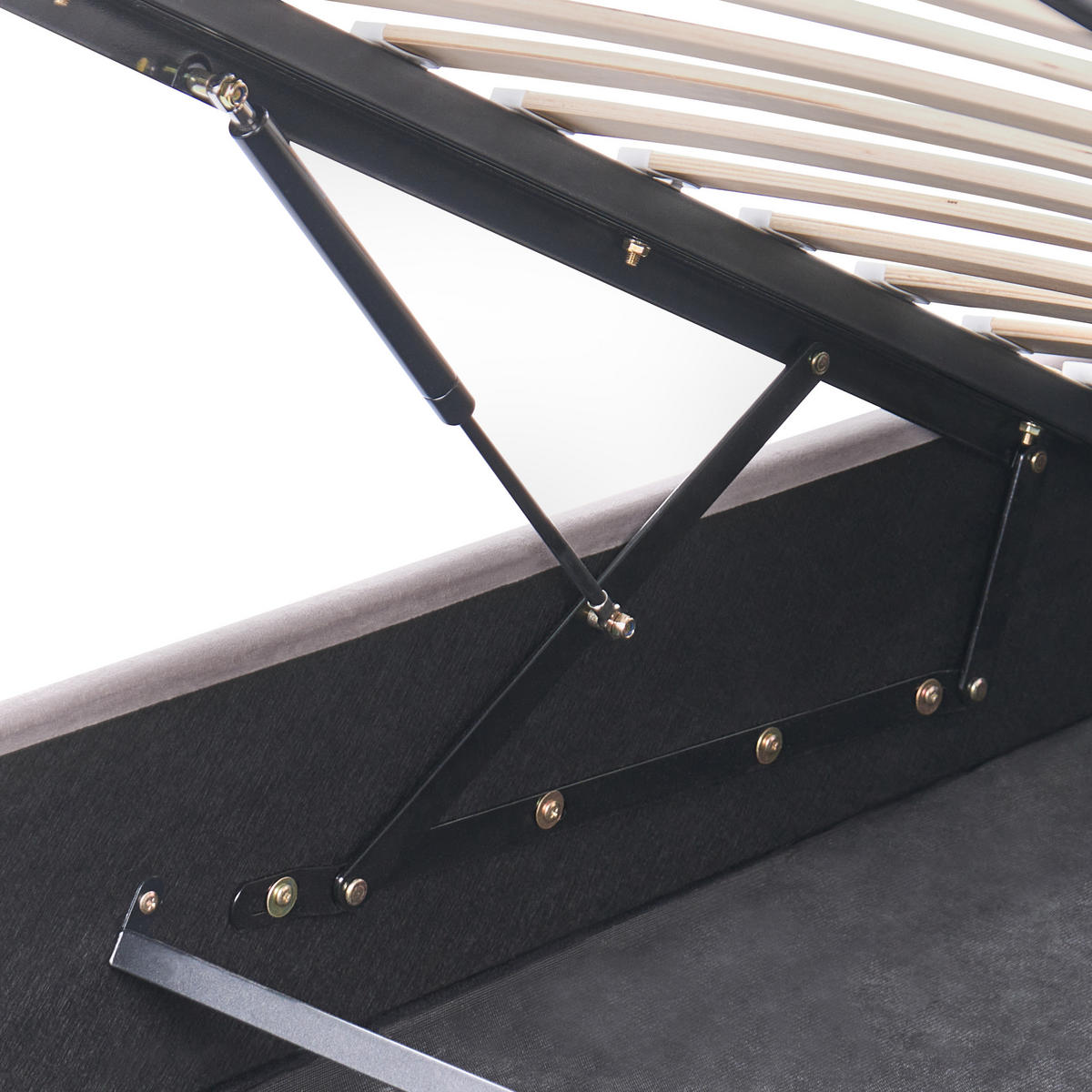 DĚTSKÁ POSTEL s úložným prostorem 90/200 cm Sametová látka Šedá Grisetot - šedá, textil (90/200cm) - Beliani