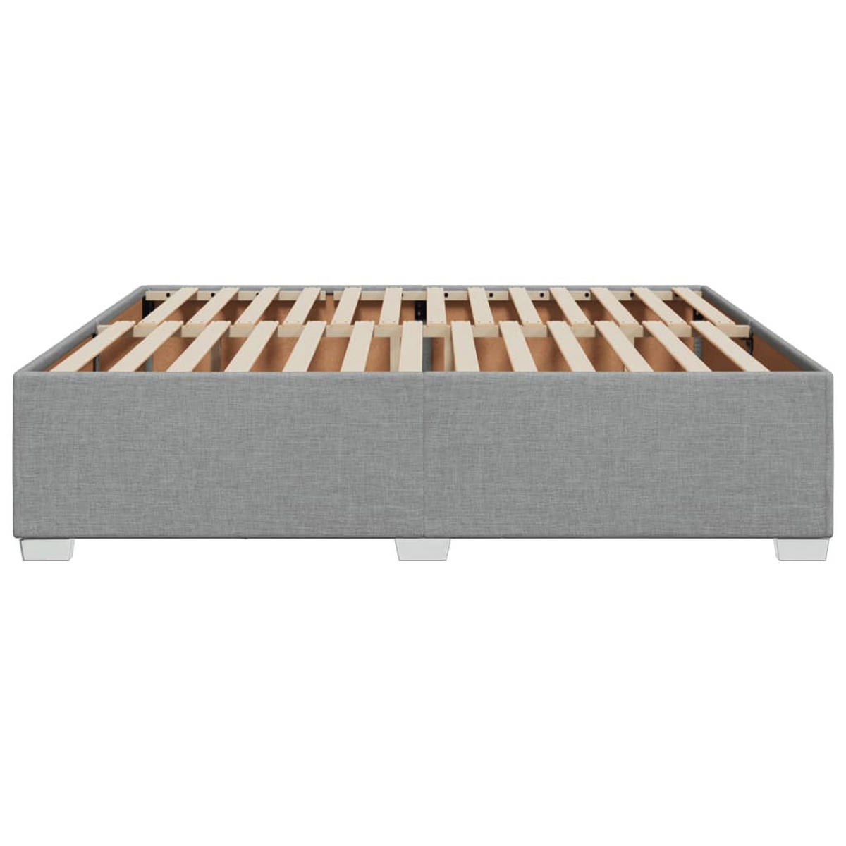 BETTGESTELL Ohne Matratze Hellgrau 200/200 Cm Stoff - Grau, Holzwerkstoff (200/200cm) - vidaXL