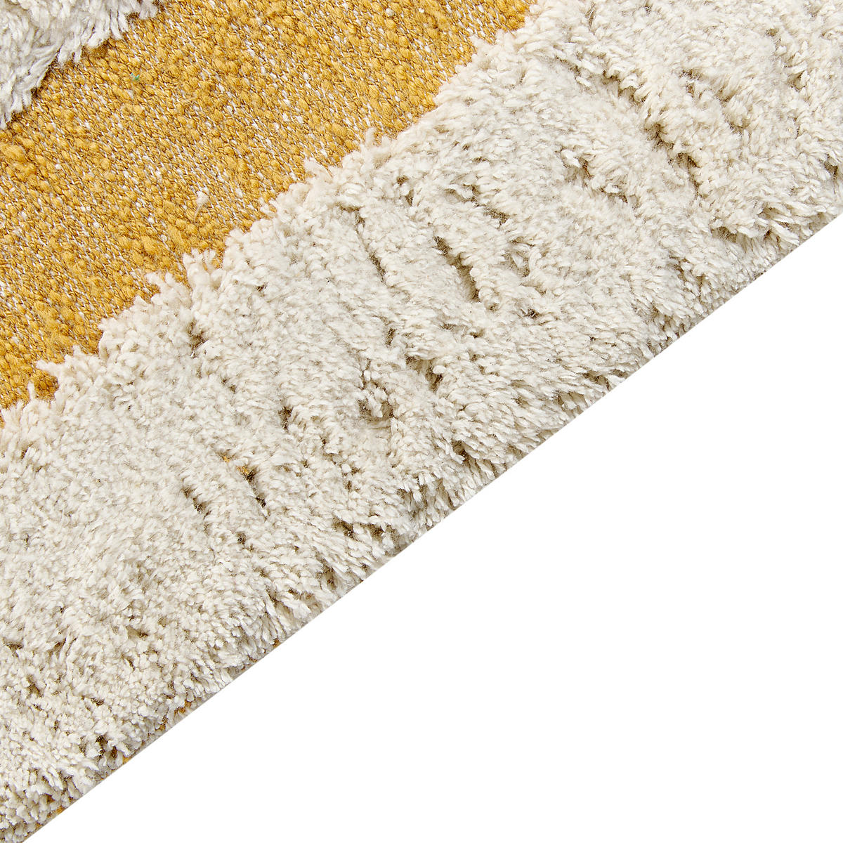 KOBEREC Žlutý 160/230 cm Bavlna Perai - bílá/žlutá, textil (160/230cm) - Beliani