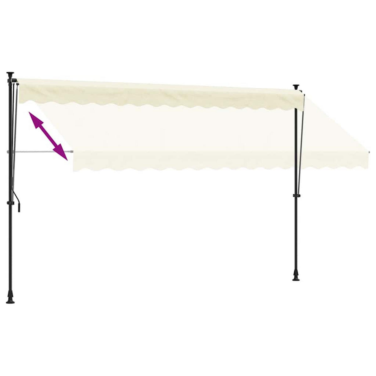 MARKISE Einziehbar Creme 350/150 Cm Stoff Und Stahl - Creme, Textil (150/300/350cm) - vidaXL