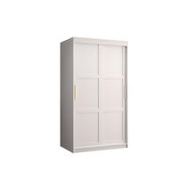 SCHWEBETÜRENSCHRANK 200/100/62 2-türig - Goldfarben/Weiß, Holz/Kunststoff (100/200/62cm) - Abiks Möbel