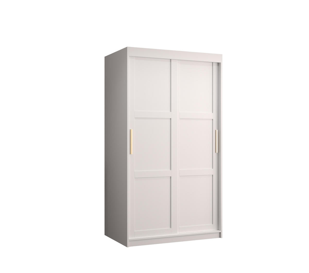 SCHWEBETÜRENSCHRANK 200/100/62 2-türig - Goldfarben/Weiß, Holz/Kunststoff (100/200/62cm) - Abiks Möbel