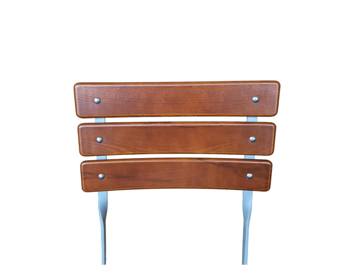 BIERGARTENSTUHL BERGWIESE 1-Sitzer 89x40x35cm Eschenholz Silber/Braun - Braun, Holz (40/89/35cm) - CHEFGASTRO