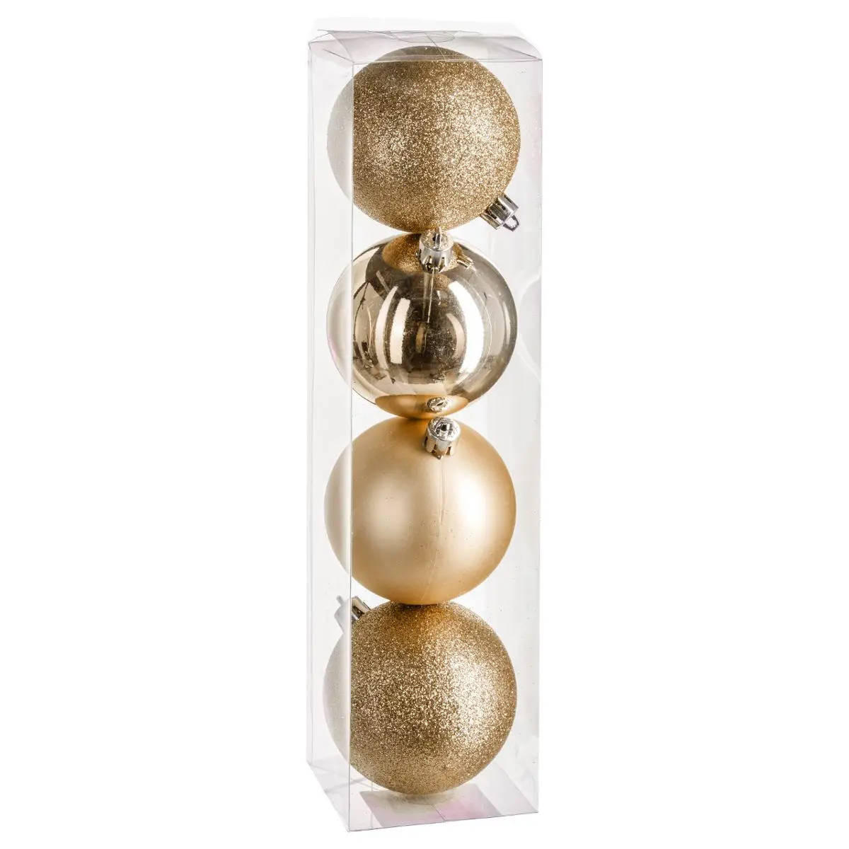WEIHNACHTSKUGELN 4er-Set Ø 8 cm - Goldfarben, Kunststoff (8/9.2/8cm) - Atmosphera Createur d´interieur