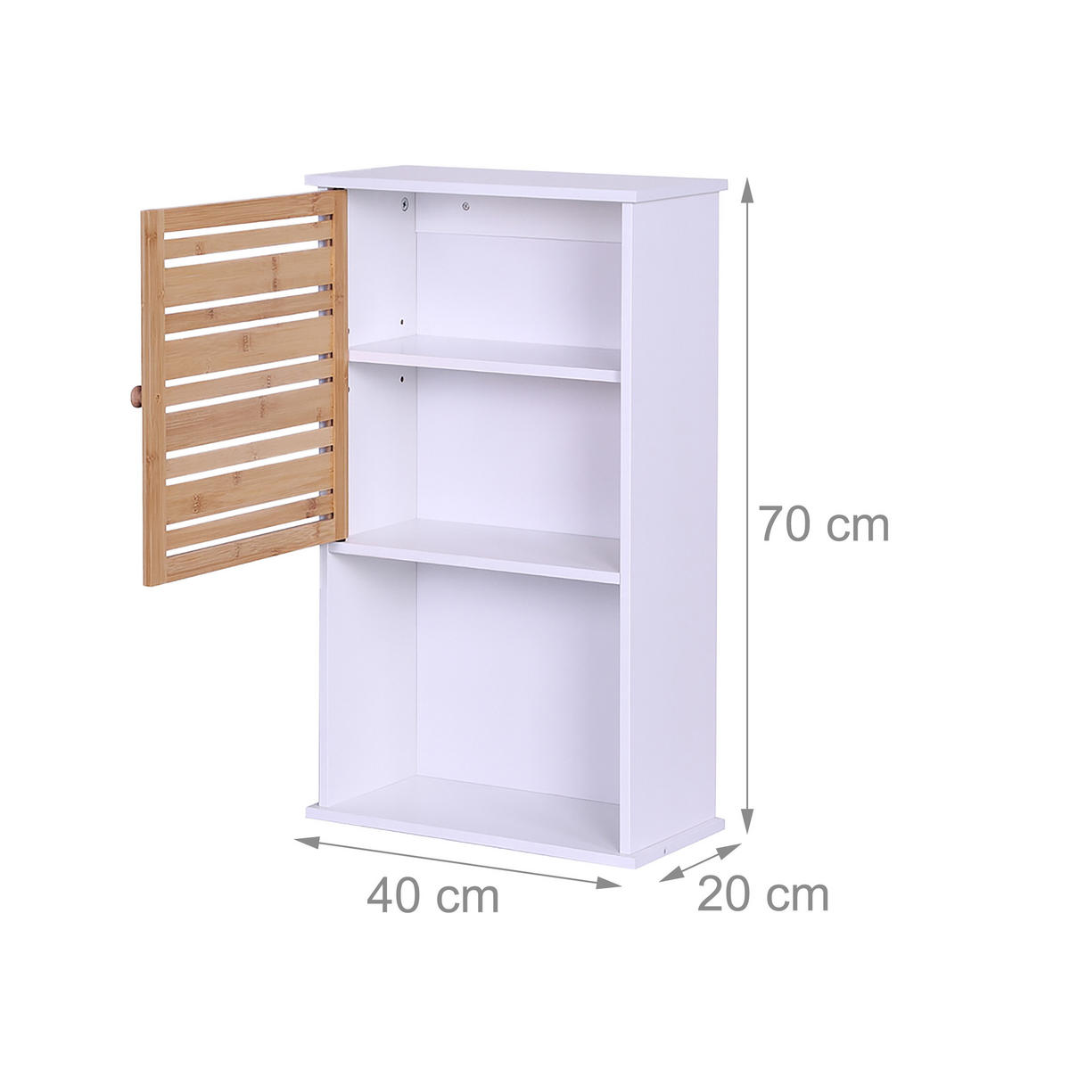 HÄNGESCHRANK - Silberfarben/Weiß, Holz/Holzwerkstoff (40/70/20cm) - Relaxdays