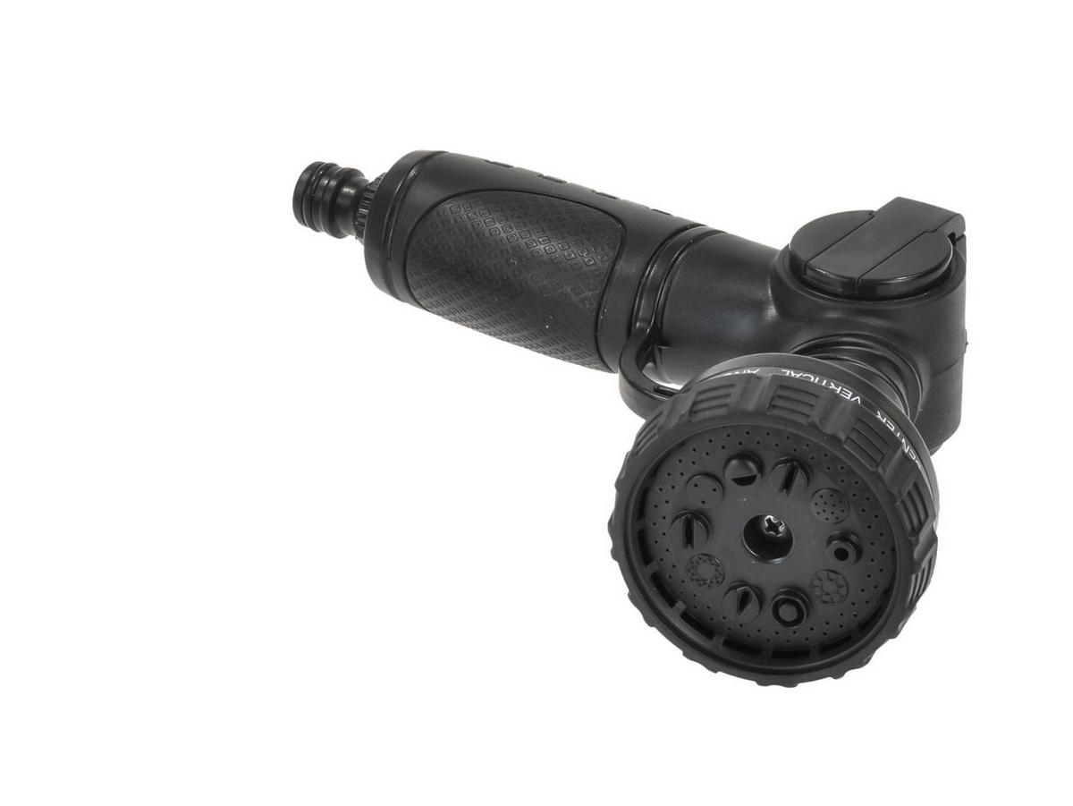 GARTENSCHLAUCH SET Deluxe Flexschlauch 15m schwarz mit Premium Handbrause - Schwarz, Textil (1500cm) - by Benson