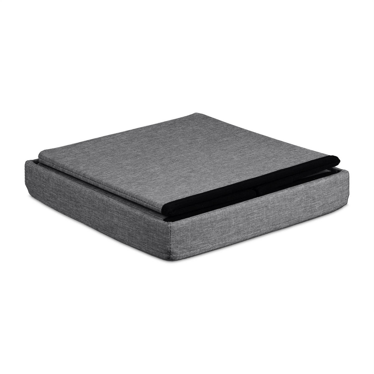 SITZHOCKER - Anthrazit, Textil (37/39/37cm) - Relaxdays