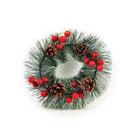 ADVENTSKRANZ Santa Lila Grün 20/20/15 cm Kunstoff - Grün, Kunststoff (20cm) - Mondex