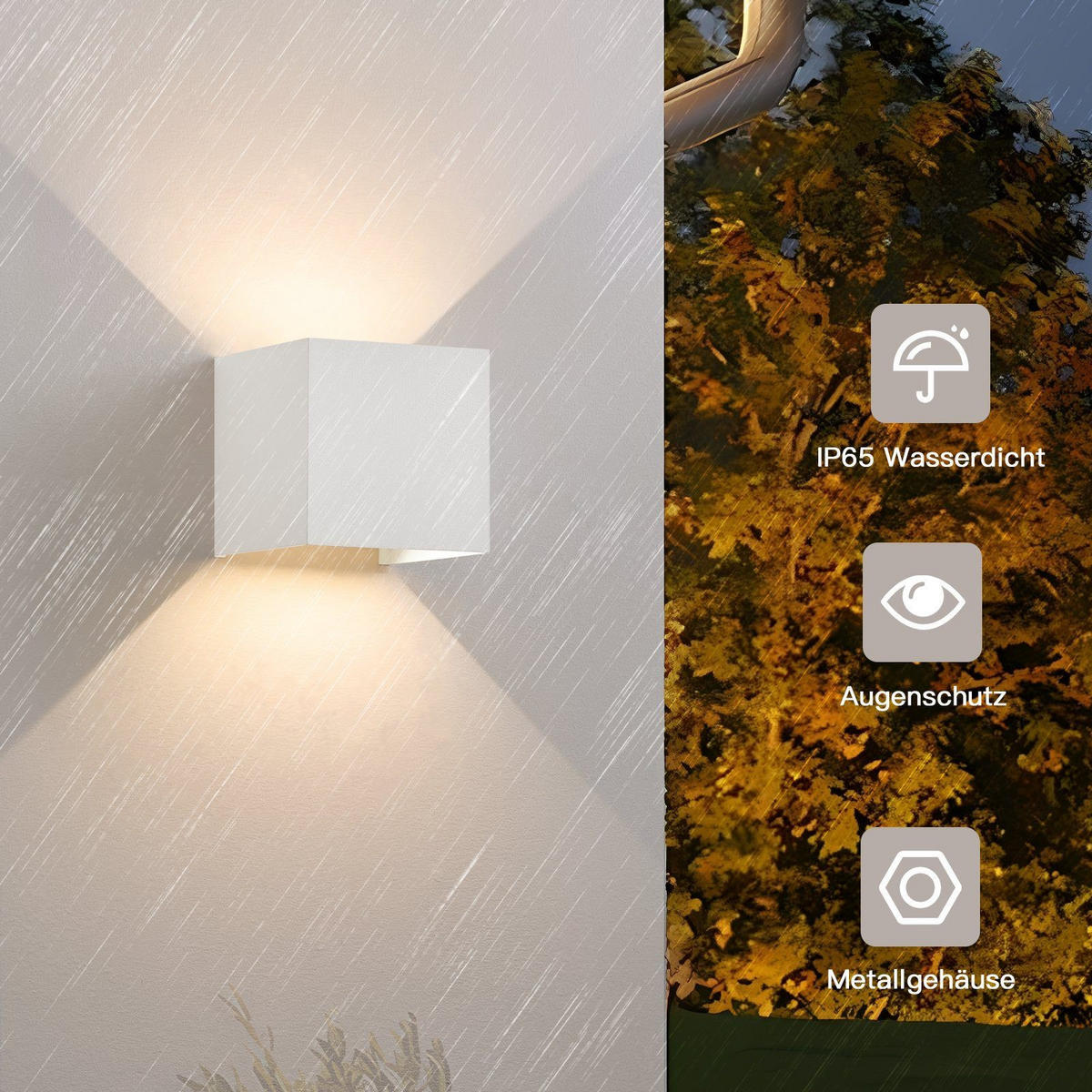 LED WANDLEUCHTE Inspiration 1er-Set - Weiß, Metall (10/10/10cm) - Nettlife