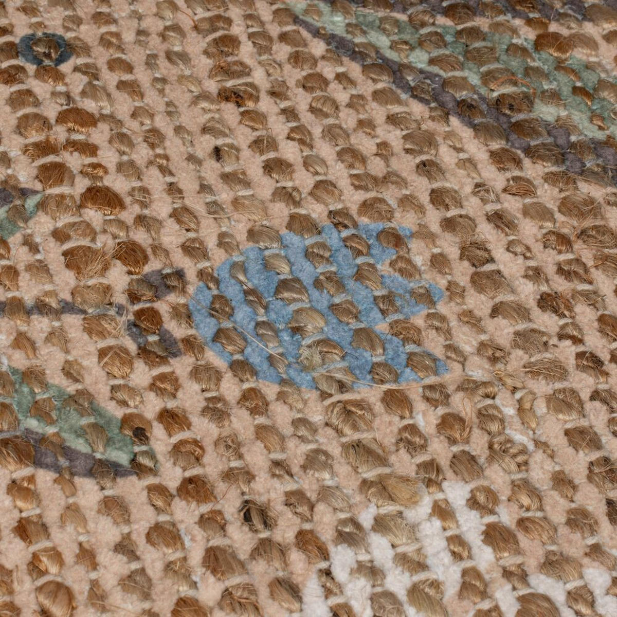 TEPPICH Jute Floral-Design, handgewebt JED, Naturfarben 80x150 cm - Naturfarben, Textil (80/150cm) - KADIMA DESIGN