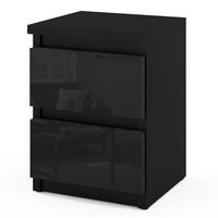 NACHTTISCH bella2 schwarz glanz - Schwarz Hochglanz, Holzwerkstoff (30/40/30cm) - roe furniture