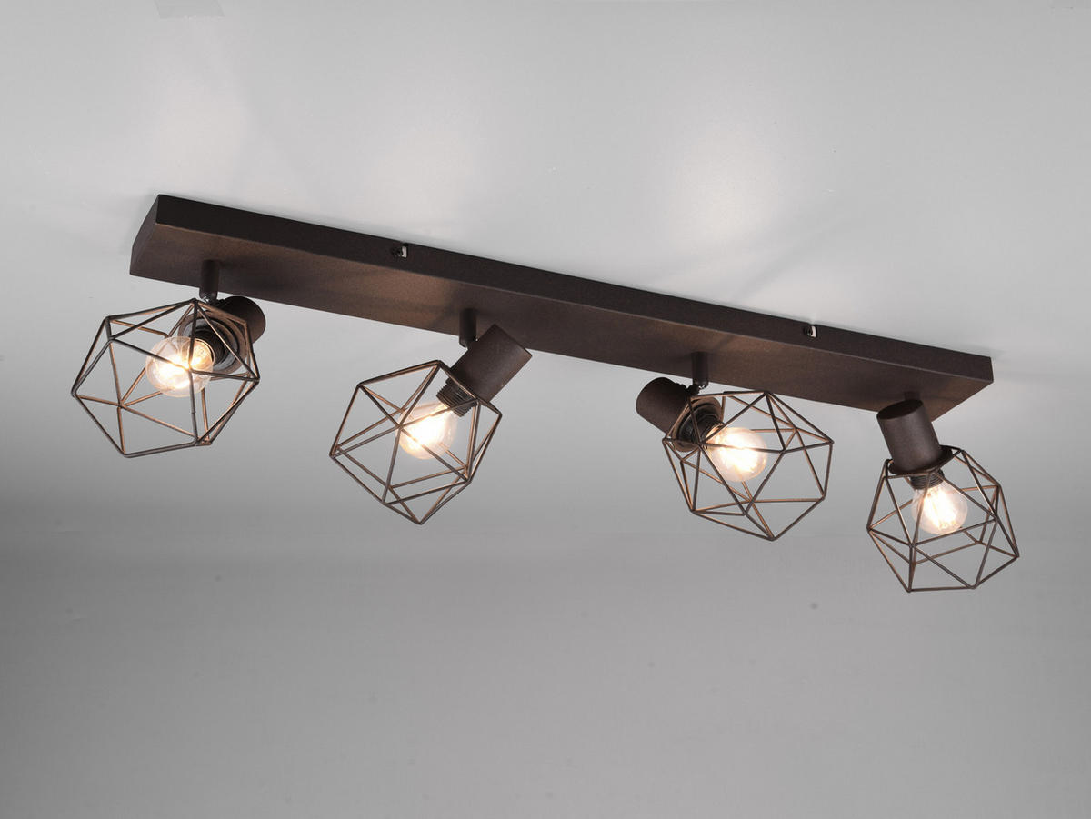 DECKENSTRAHLER 4-flammig Industrial Rostoptik, Breite 70cm - Rostfarben, Metall (9/70/14cm) - meineWunschleuchte
