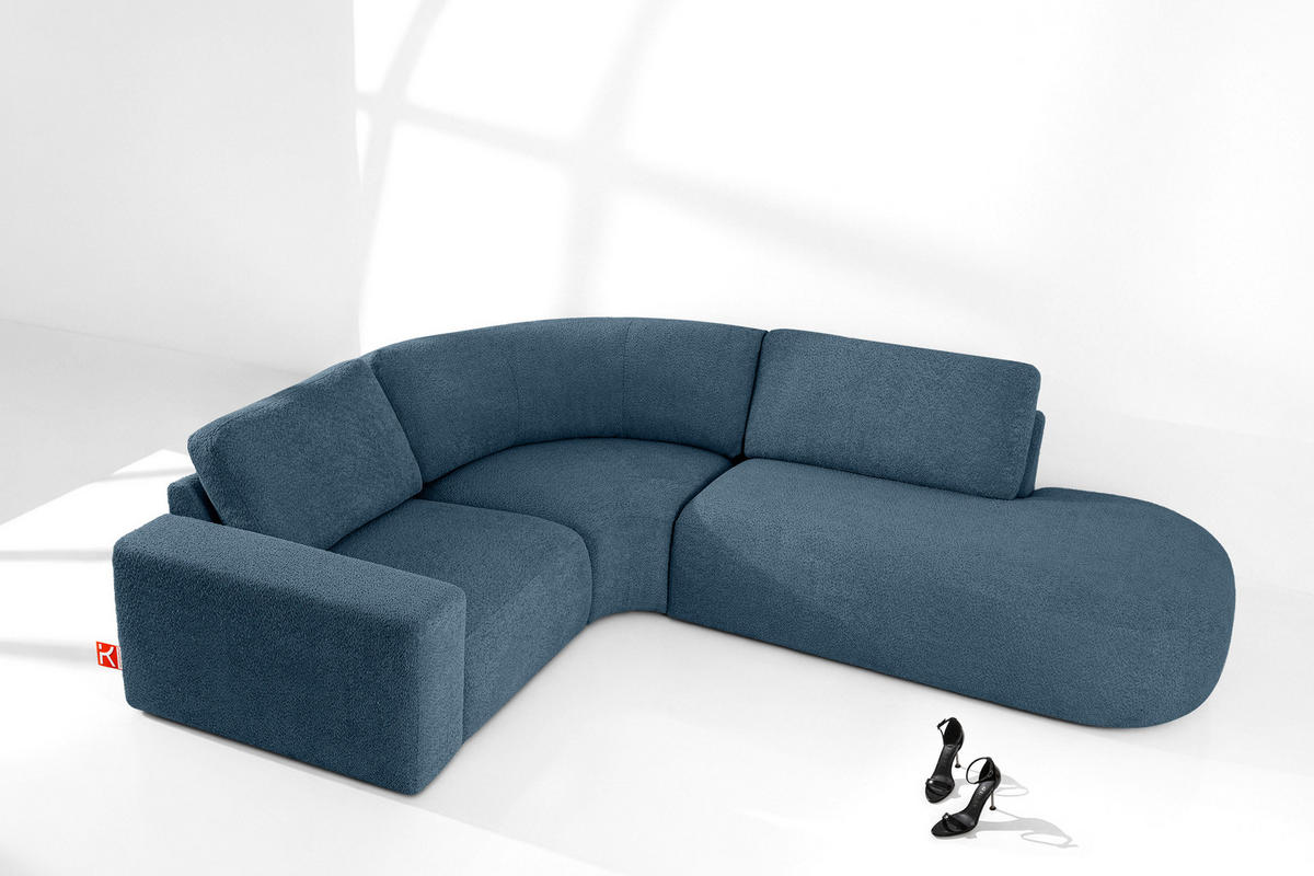 ECKSOFA RECHTS ZUCCO, Dunkelblau - Dunkelblau, Holz/Holzwerkstoff (224/293cm) - KONSIMO®