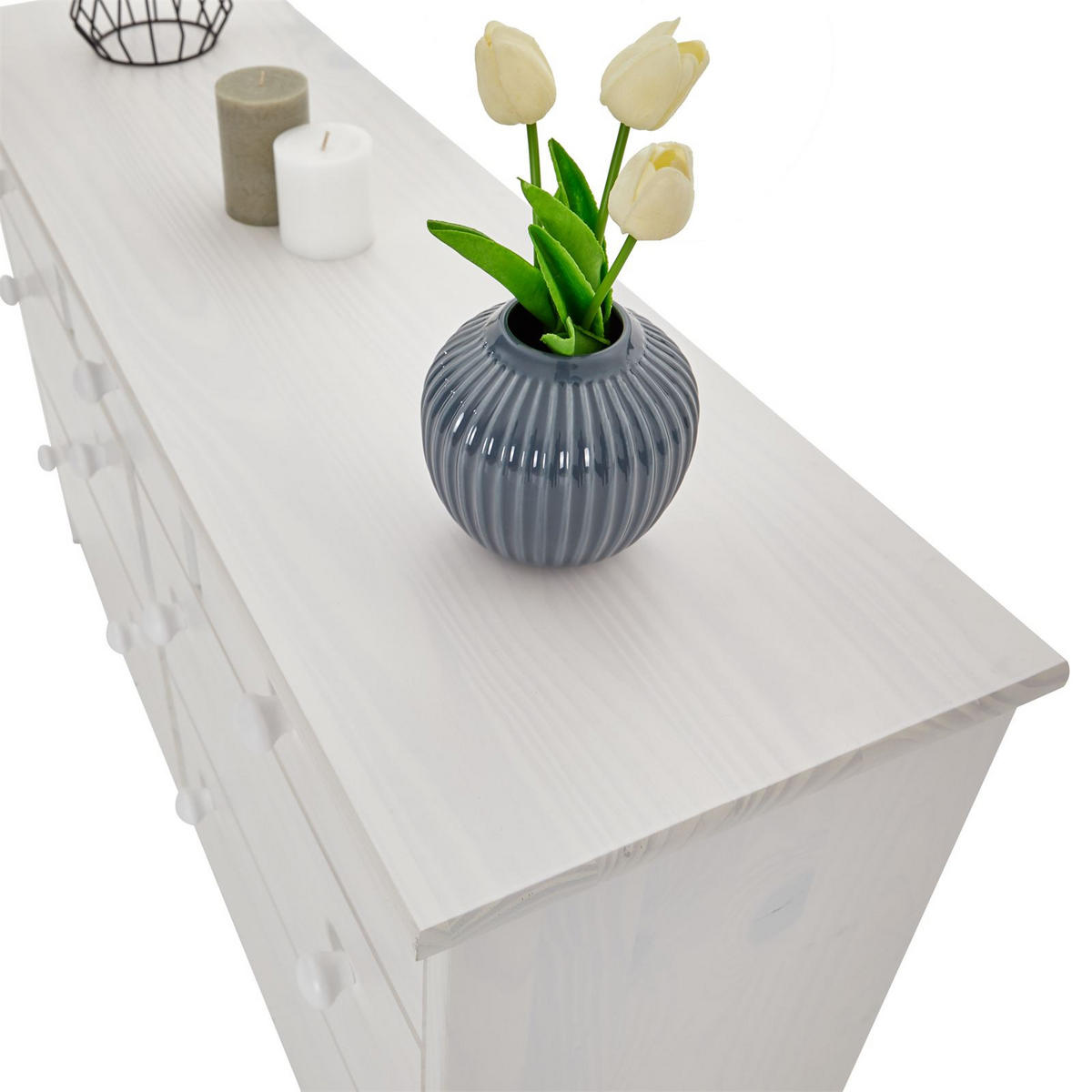 KOMMODE RONDO - Weiß, Holz (117/74/35cm) - IDIMEX
