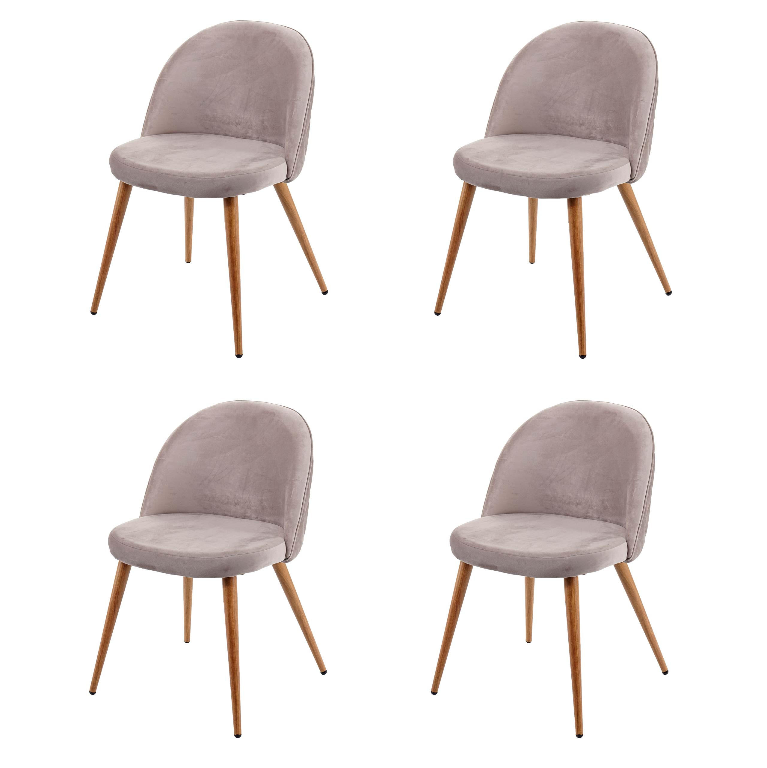 ESSZIMMERSTUHL Grau, Braun 4er-Set - Braun/Grau, Textil (48/77/46cm) - MCW