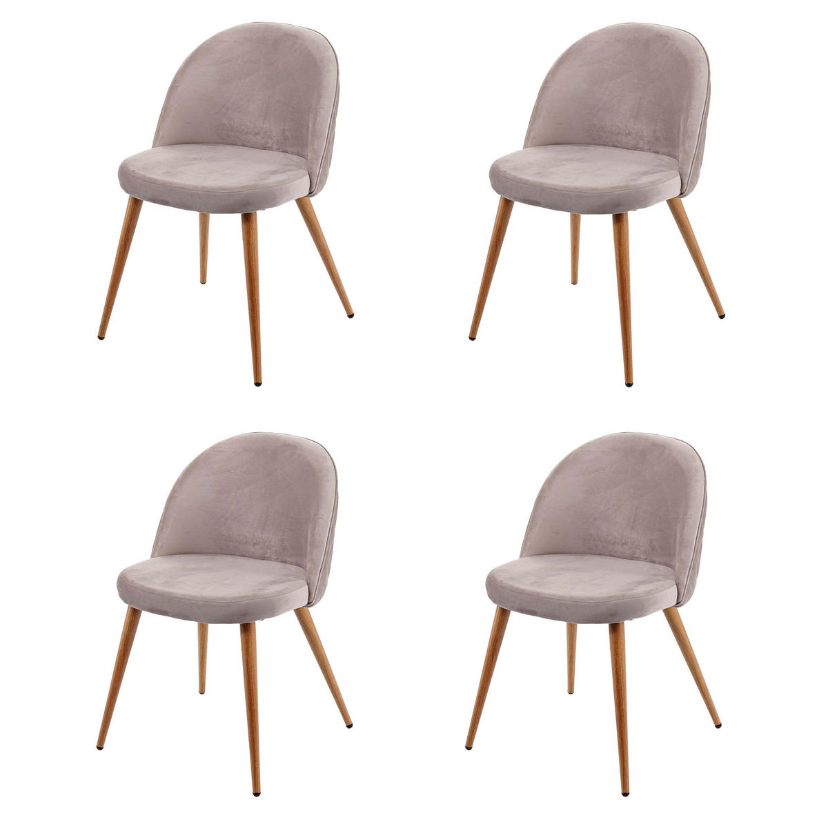 ESSZIMMERSTUHL Grau, Braun 4er-Set - Braun/Grau, Textil (48/77/46cm) - MCW