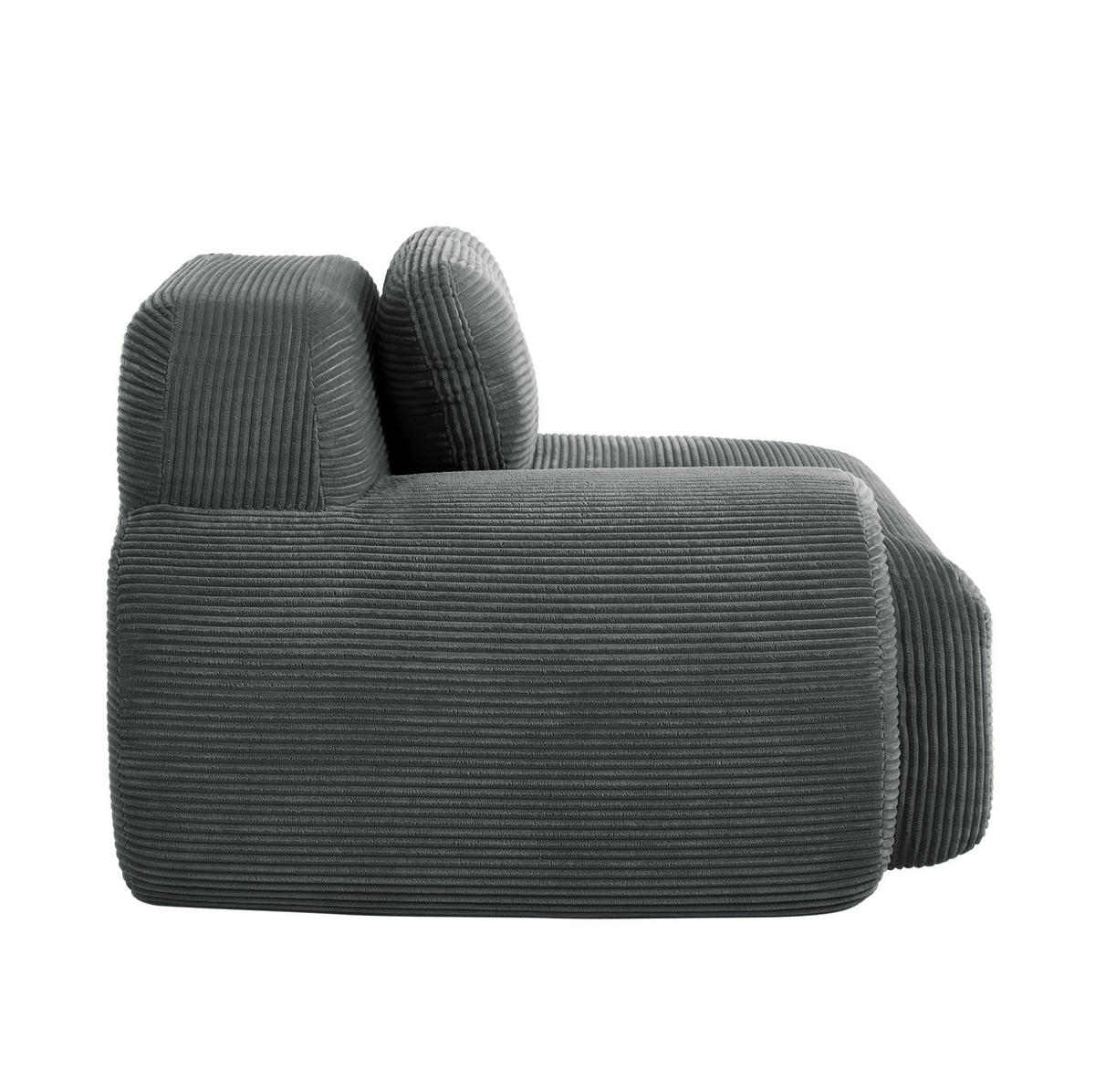 ECKSOFA 104/103/75 cm grau aus Cordstoff modular und montagefrei - Grau, Textil (103/104cm) - OKWISH