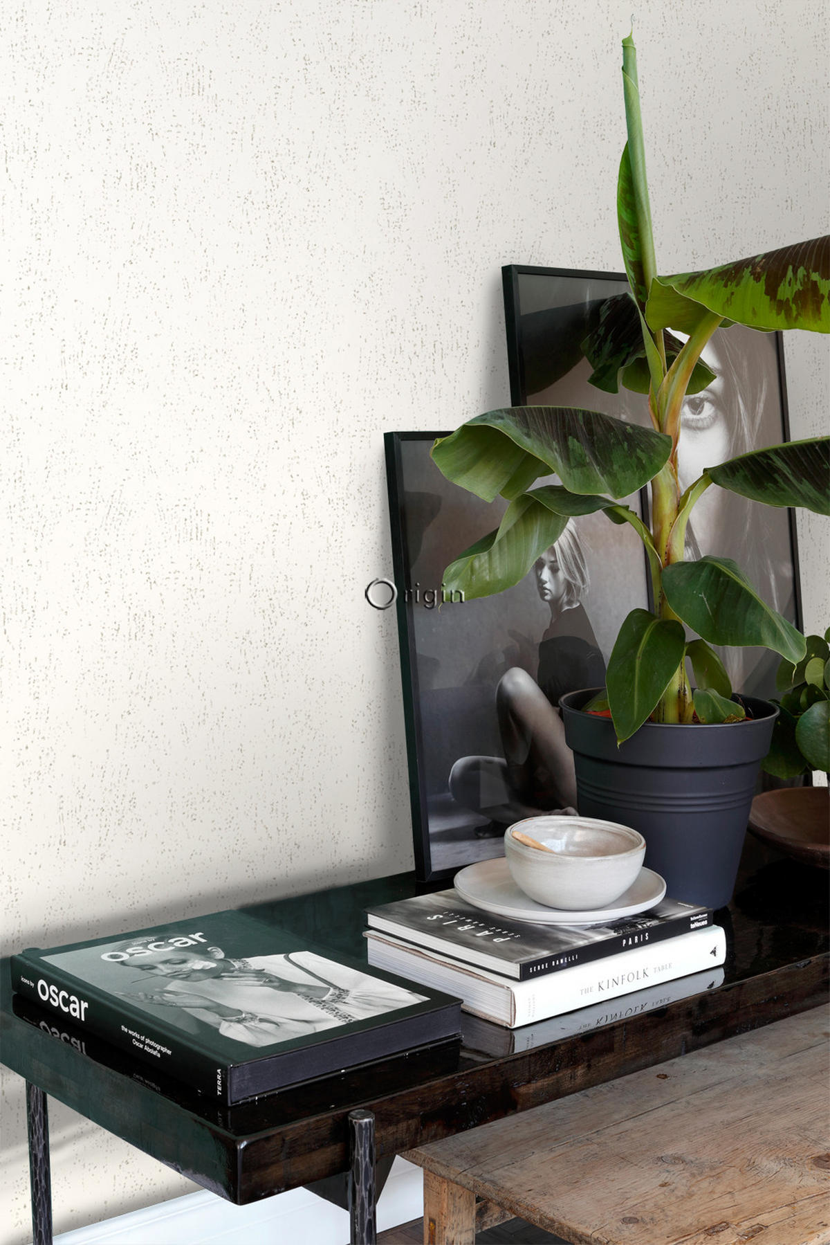 TAPETE Metall-Optik 53 cm x 10.05 m - Weiß, Papier (53/1000cm) - Origin Wallcoverings