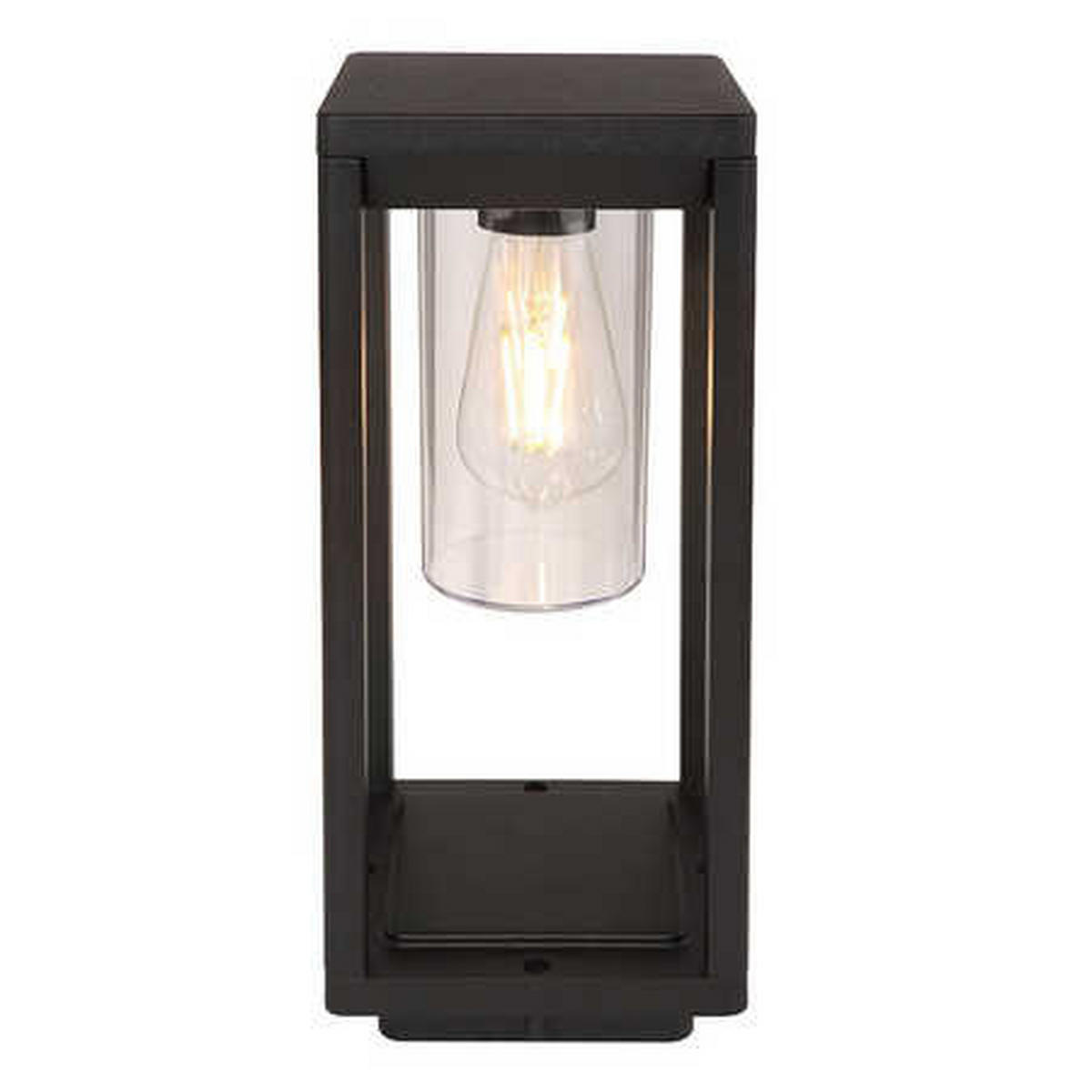 LED STEHLEUCHTE ALU Schwarz-matt Klar - Schwarz, Metall (15/15/35cm)