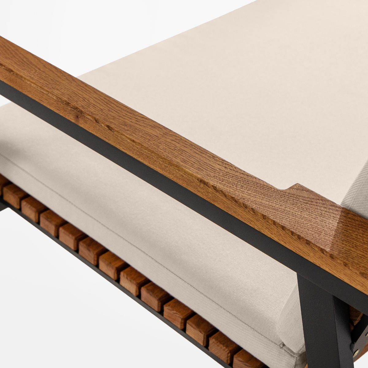 GARTENMÖBELSET ARIATO 3-tlg, mit Kissen - Anthrazit/Beige, Holz/Metall - KONSIMO®