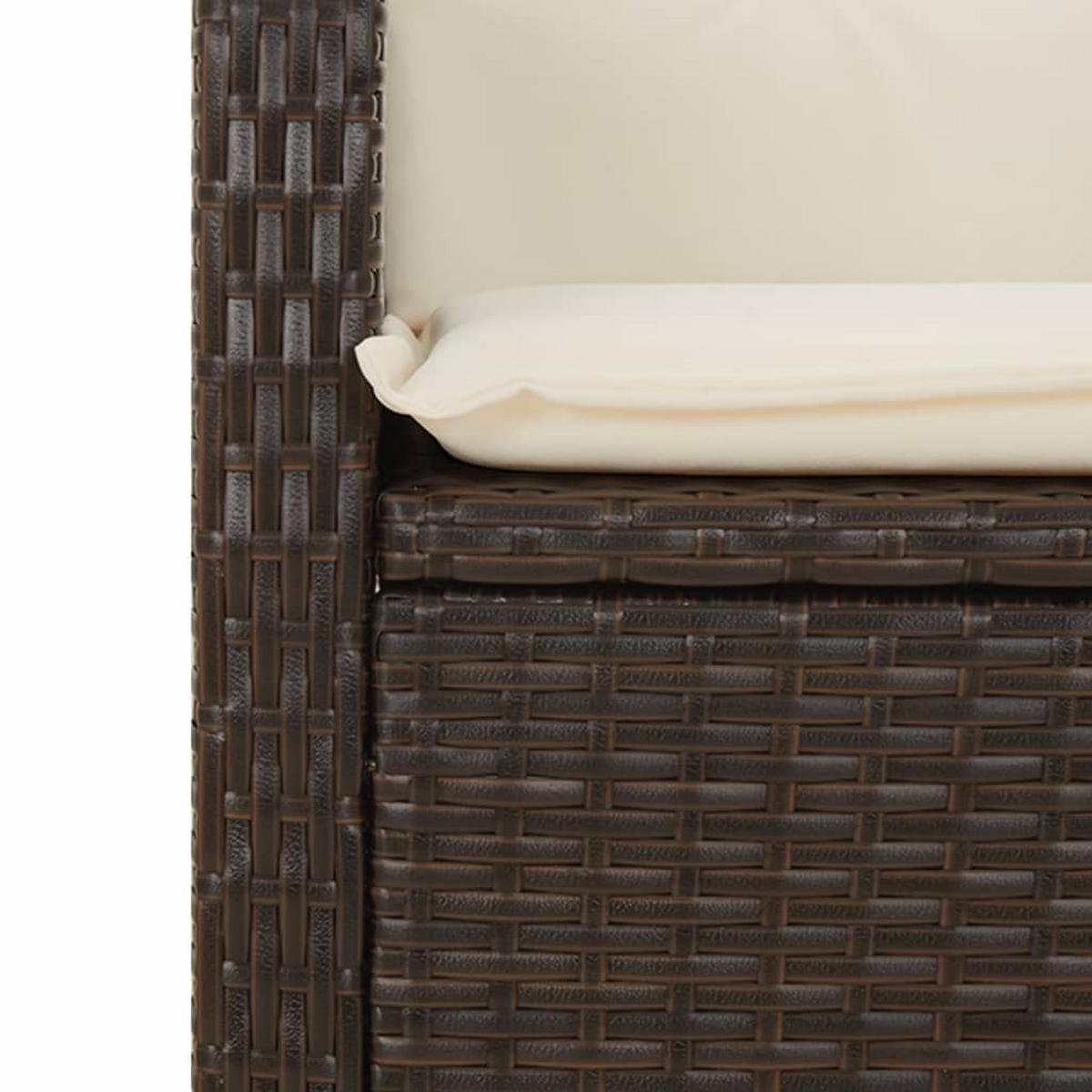 GARTEN-ESSGRUPPE 9-teilig Mit Kissen Braun Poly Rattan - Braun, Kunststoff - vidaXL