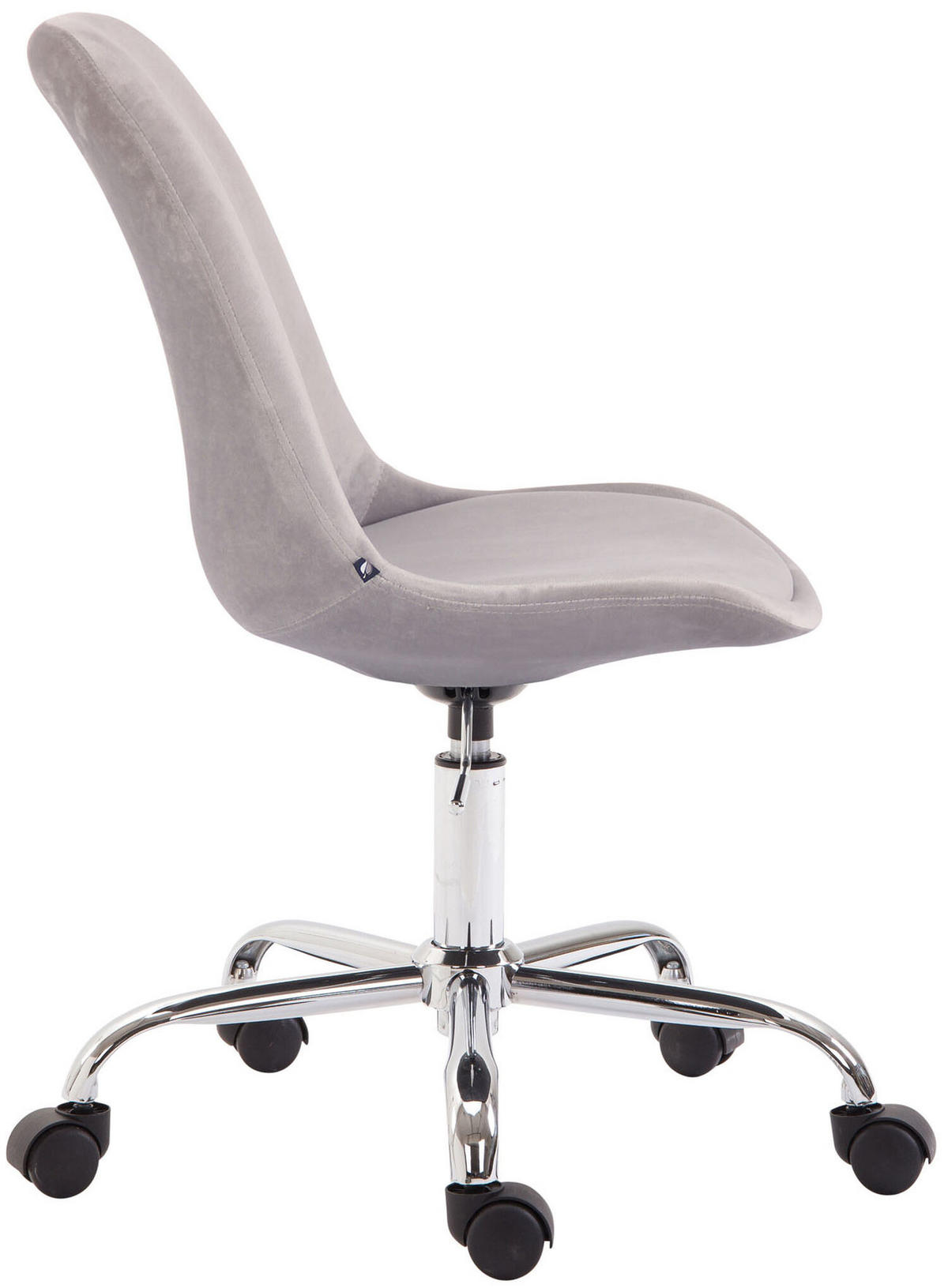 BÜROSTUHL Toulon, Samt Grau - Grau, Textil/Metall (48/52/54cm) - TPFLiving